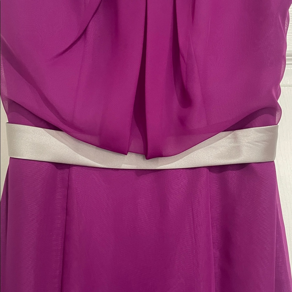 Impression Bridal- Passion/Gray Spaghetti-Strap Evening Gown with Waistband NWT! - Picture 4 of 14